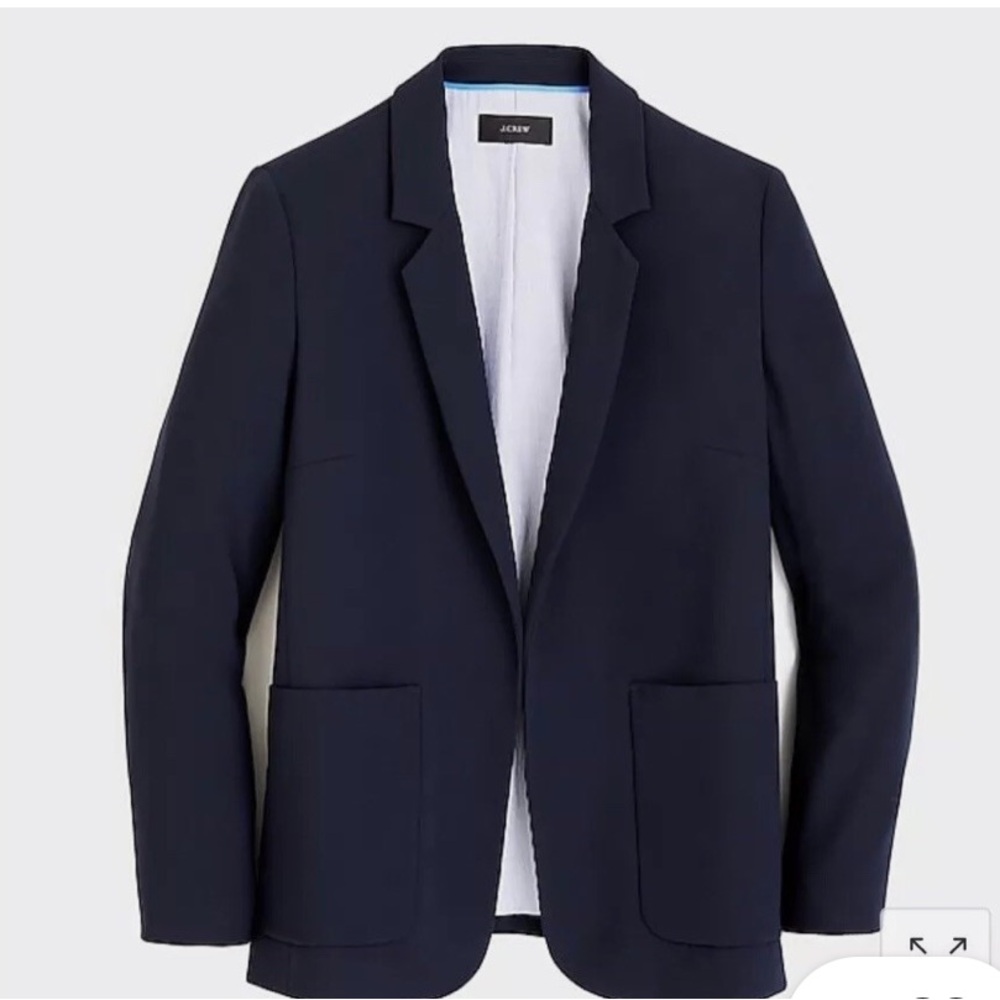 NWT J. Crew Women’s Open Front Blazer Navy Blue Career Wear Size 12.